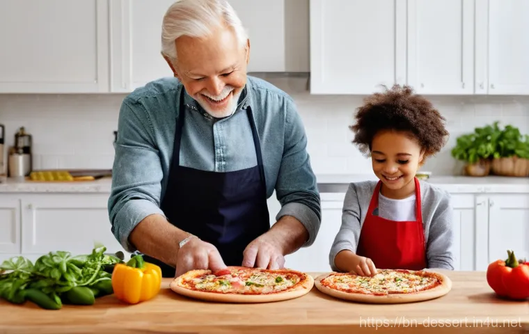 가정용 베이킹 오븐 - **Prompt:** A cheerful multi-generational family (parents and a young child, approximately 6-8 years...