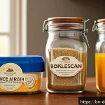홈베이킹 재료 쇼핑 - A bright and cozy kitchen scene focused on baking essentials for Bengali home bakers: a variety of b...